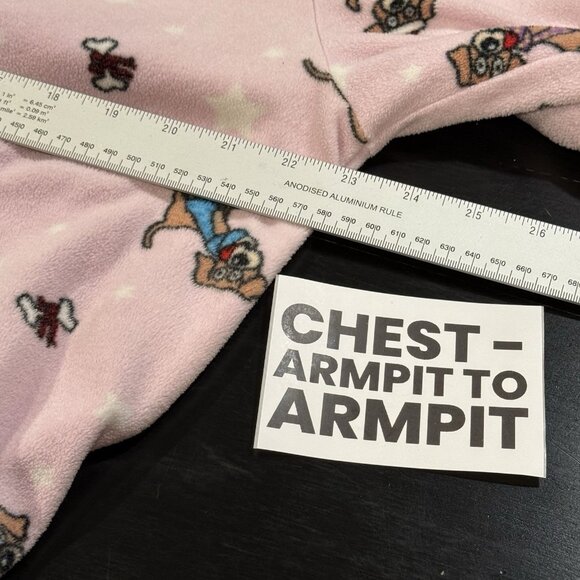 I. Appel Dog Print Fleece Pink Knee Length Belted Robe Womens Size Large - Picture 9 of 10